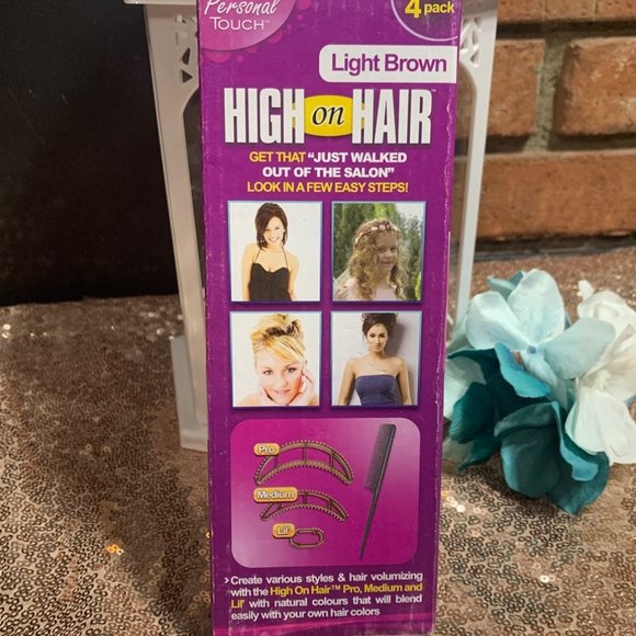 Accessories - Personal Touch High On Hair Light Brown Volumizing Hair Inserts 4 Pack With Tail